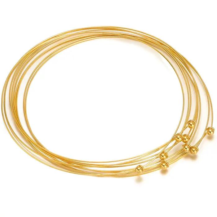 Collier ras du cou rond en fil d'acier inoxydable 304