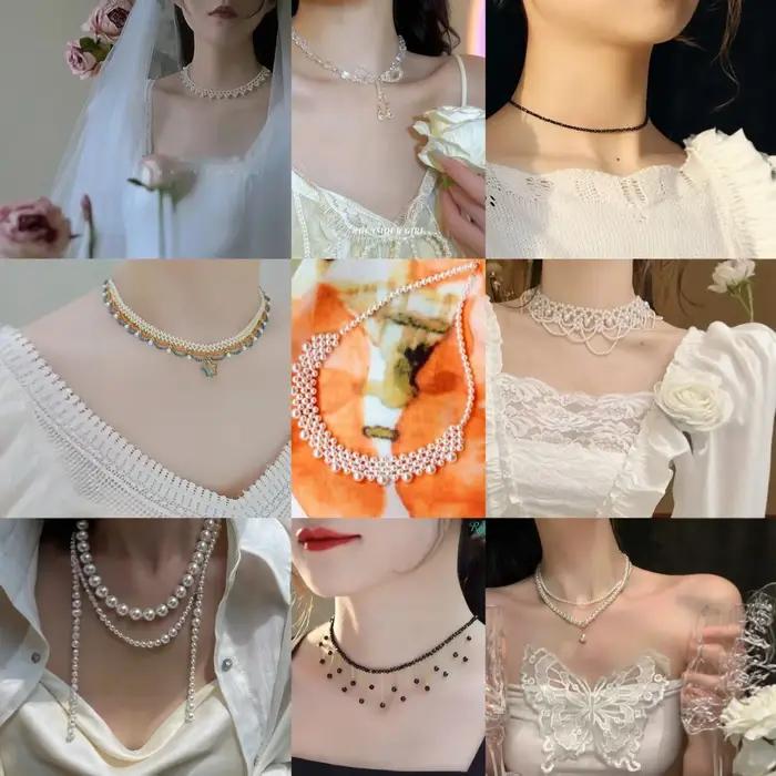 Ensemble de colliers de perles artisanales en multicouches pour femmes, ajustables, élégants et luxueux pour toutes les occasions spéciales