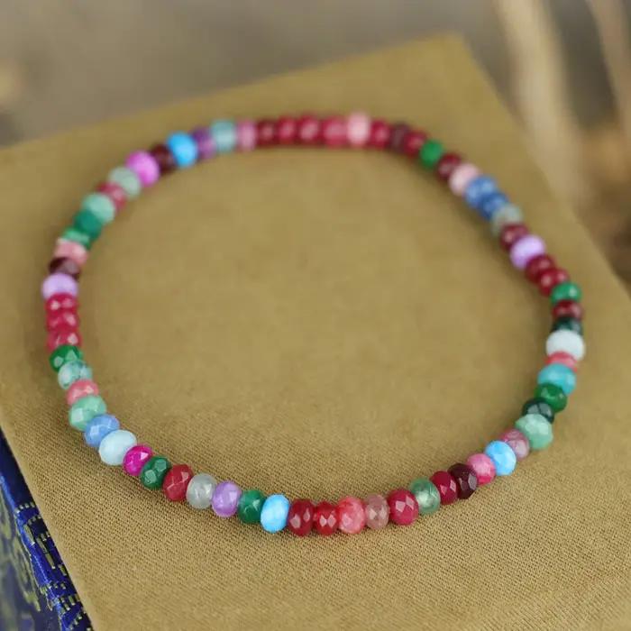 Bracelet de perles de pierres précieuses colorées pour hommes et femmes