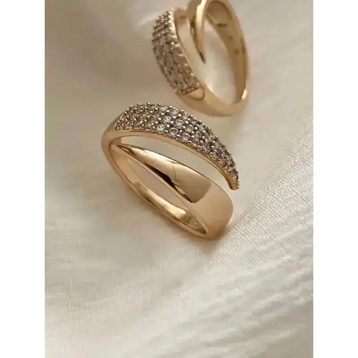 Bagues de soleil plaquées or pour femmes, pierre naturelle incrustée de Texture métallique creuse, bijoux tendance