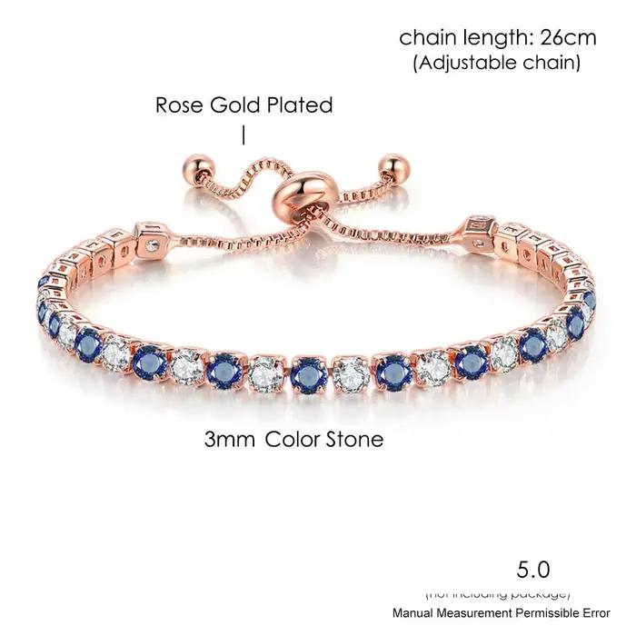 Bracelets de Tennis multicolores réglables pour femmes, bijoux de mariage arc-en-ciel, breloque en Z