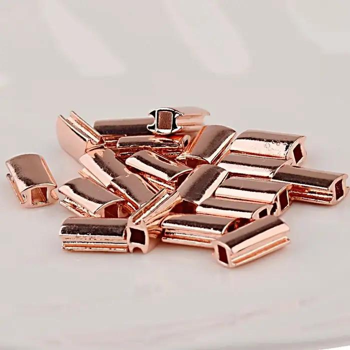 Perles rectangulaires en acier inoxydable pour bracelet à fermeture à nœud coulissant réglable