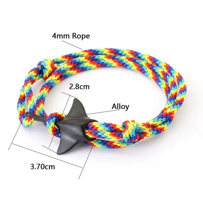 Bracelet Manta Marin Pour Hommes Multicouche Réglable Corde Fil ZINC Style Hip-Hop Rock Occasions Spéciales Plage Loisirs