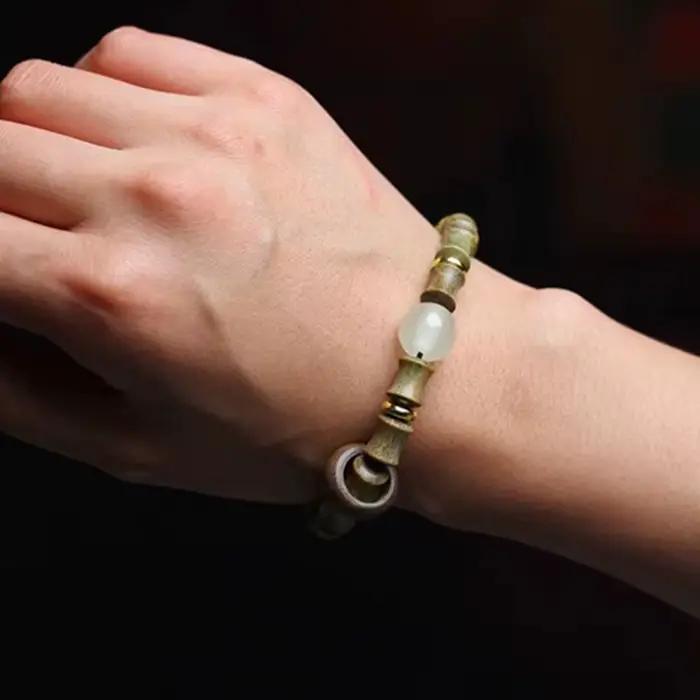 Bracelet en bois de santal vert pour femme, accessoires de bijoux, décoration de chapelet de nuit, matiques à main, cadeau de bijoux