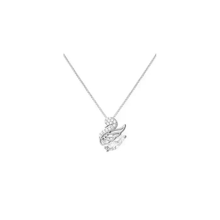 Collier pendentif cygne oiseau en strass pour femmes, élégant, en Zircon, chaîne ras du cou, bijoux