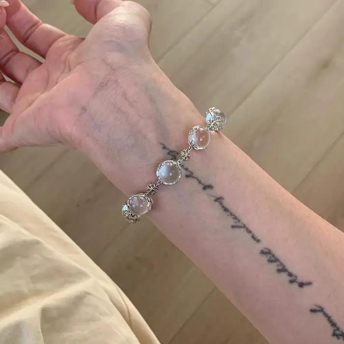 Inspiration incrustée de diamants, flocons de neige, cristal blanc, perles rondes, bracelets frais, exquis et doux, bijoux de mariage