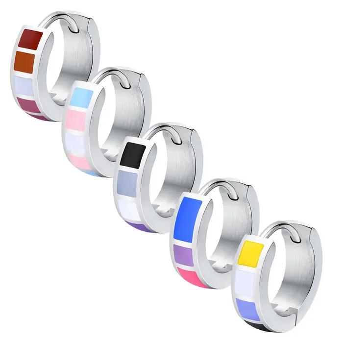 Petites boucles d'oreilles créoles unisexes pour hommes et femmes