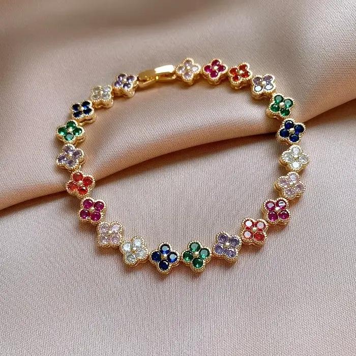 Bracelet fleur Zircon irrégulier pour femmes mode OL cadeau professionnel occassions spéciales