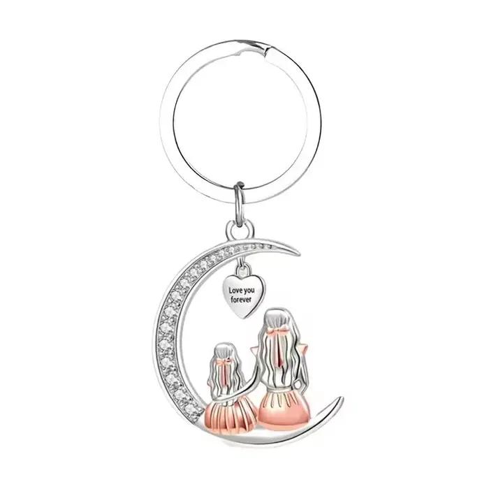 Maman fille lune pendentif collier t'aime pour toujours coeur colliers fête des mères bijoux cadeaux