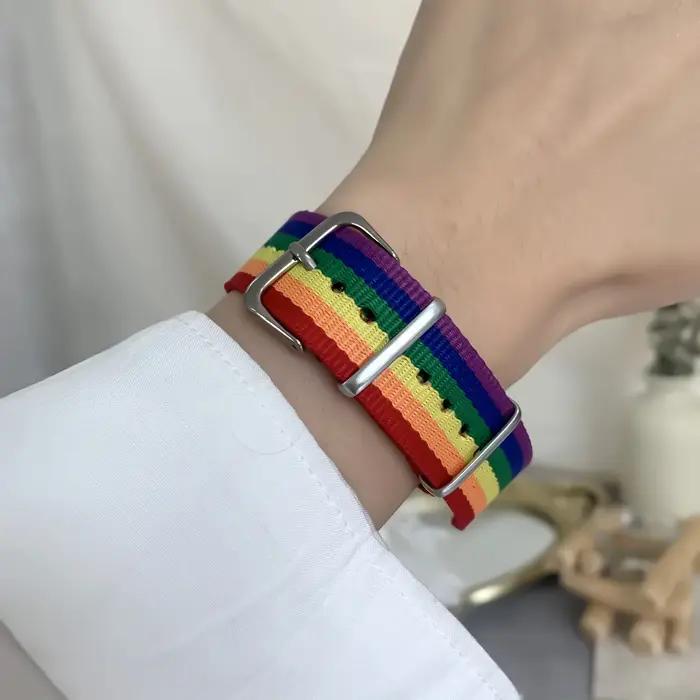 Bracelet tressé arc-en-ciel pour femmes et hommes