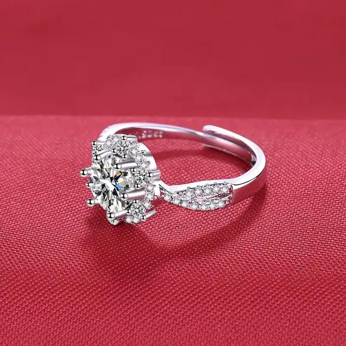 Bagues Solitaires Ajustables Bijoux de Luxe Bague pour Femme Demande en Mariage