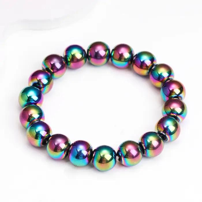 Bracelet en pierre d'énergie hématite classique pour homme et femme occasions spéciales partage amoureux cadeau d'amitié