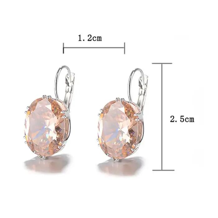Jellystory 925 bijoux en argent boucles d'oreilles avec multicolore ovale en forme de saphir pierres précieuses boucles d'oreilles pour les femmes de mariage en gros