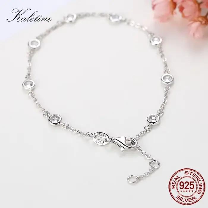 Kaletine – Bracelet en argent Sterling 925 pour femmes, avec CZ transparent, personnalisé, couleur or blanc, bijoux de fierté, KLTB096