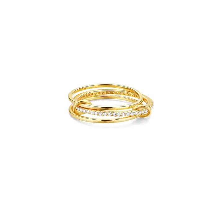 CANNER – bague classique empilée à trois couches en argent Sterling 925 pour femmes, minimaliste, ex