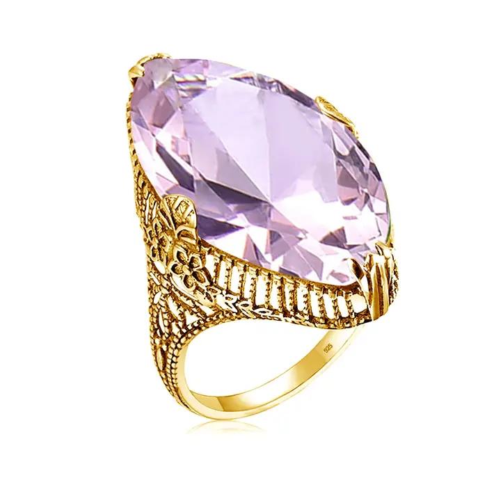 Bague péridot Olive en pierre Marquise pour femmes, 14x26mm, or, tendance, bijoux de luxe, pierres précieuses, cadeau Unique fait à la main, vente féminine
