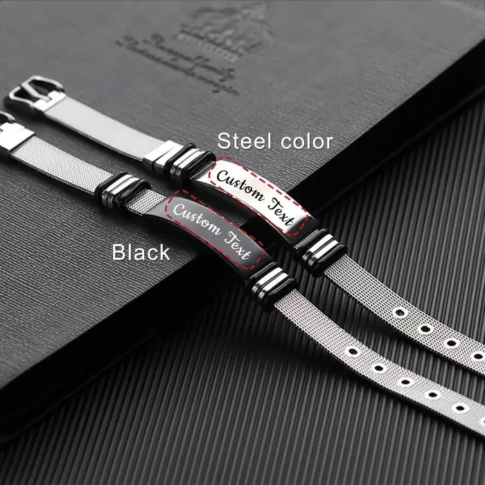 Bracelet avec noms personnalisés en acier inoxydable 304