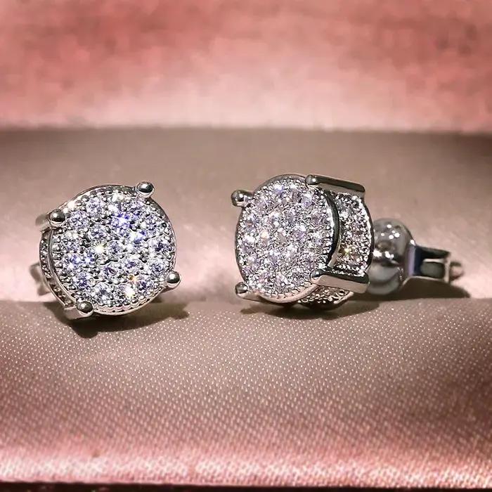 Magnifiques boucles d'oreilles en or véritable 18k pour femme