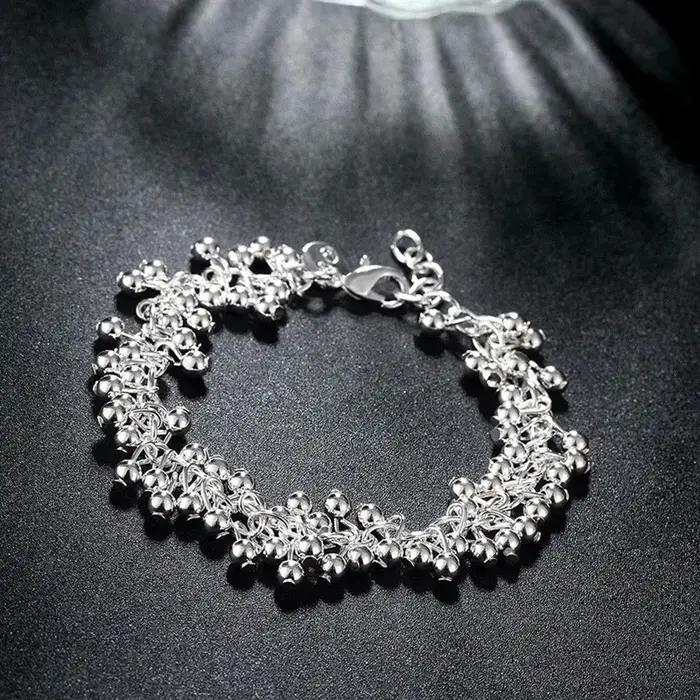 Bracelet en Argent Sterling 925 avec Breloques et Perles