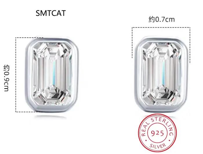 Boucles d'oreilles en argent 925 à haute teneur en carbone serties de zirconium blanc pour femmes occasions spéciales mariage anniversaire engagement