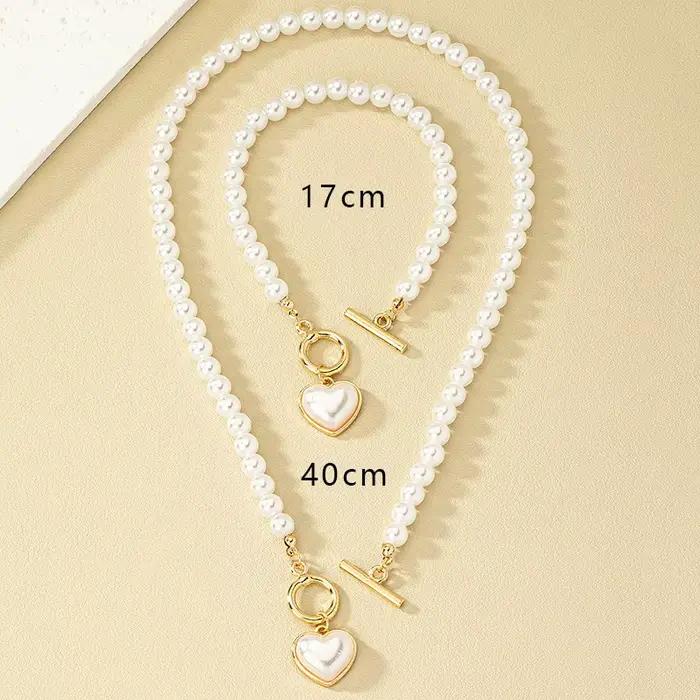 Ensemble de bijoux aux formes de coeurs en plastique doré pour femmes, mariage, banquets, fêtes, festivals, cadeaux