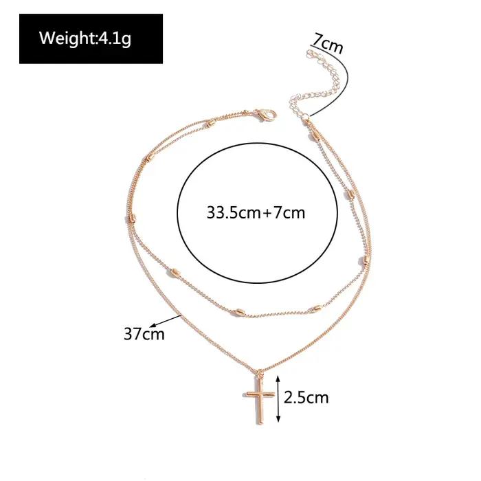 Collier pendentif croix romantique pour femmes