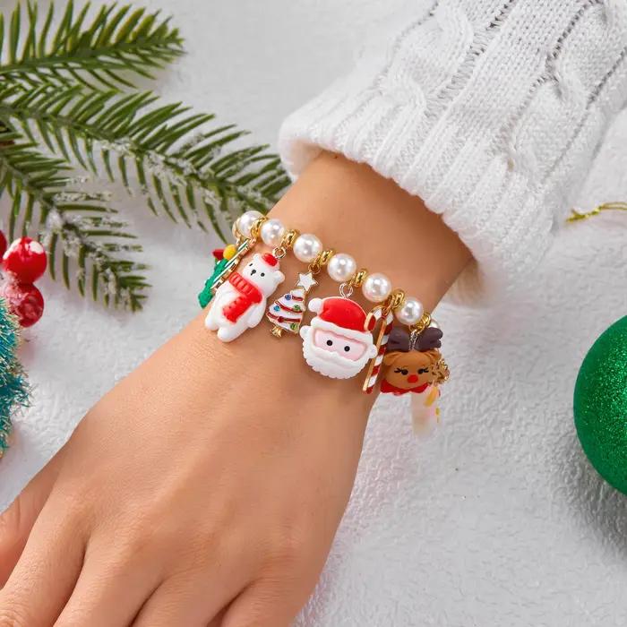 Bracelet artisanal en perles avec breloques de cerf et cloche pour femmes occasions spéciales fêtes et amitié