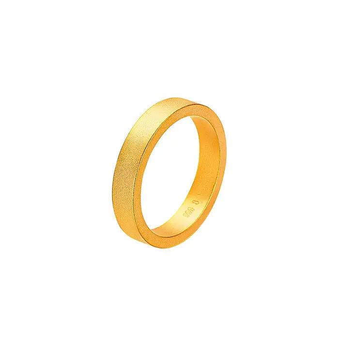 Alliance de luxe en or pur 24K véritable sablée pour hommes et femmes style ancien engagement prestige occassionnels