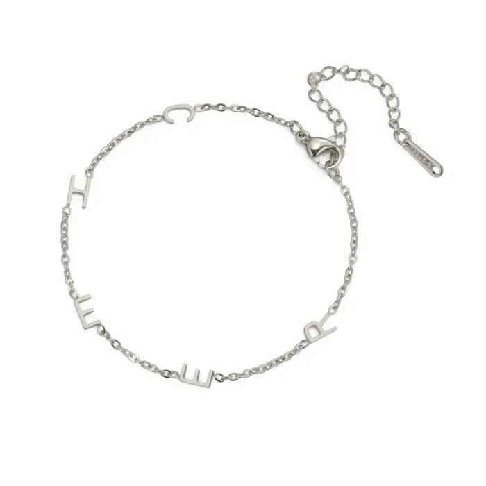 Lemegeton Bracelet Initial personnalisé avec symbole A-Z lettres Bracelets bijoux en acier inoxydable pour maman filles cadeaux personnalisés