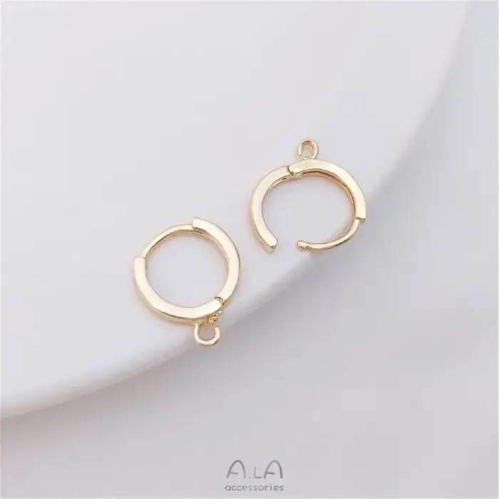 Boucles d'oreilles circulaires plaquées or 14 carats pour femme élégante occasions spéciales et quotidiennes