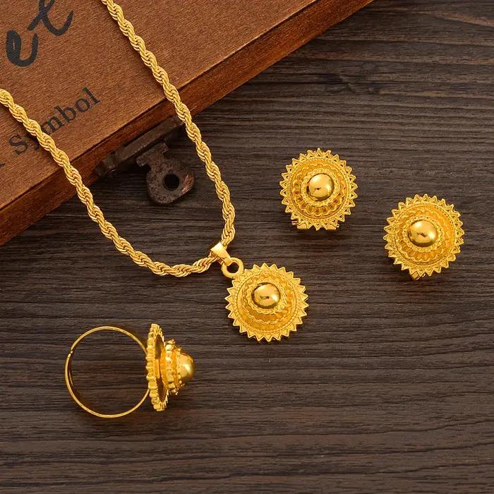Bijoux érythréens et éthiopiens pour femmes colliers boucles d'oreilles pendentif raq chaîne de sauna cadeau traditionnel africain