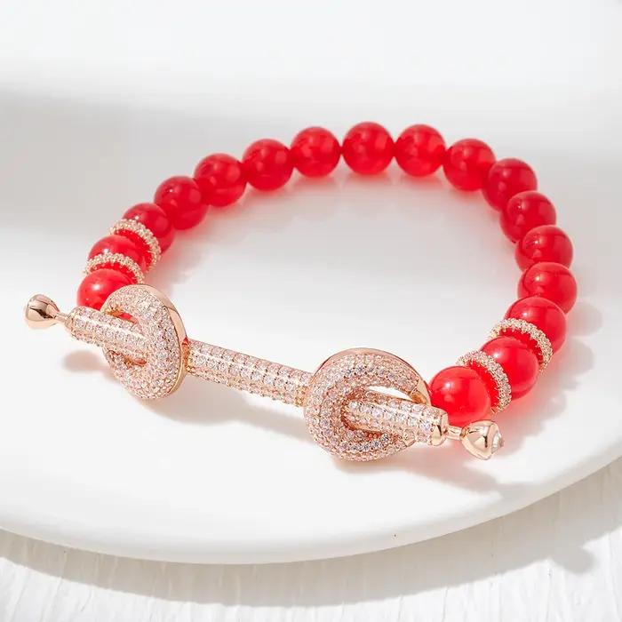 Bracelet en pierre naturelle colorée pour femme
