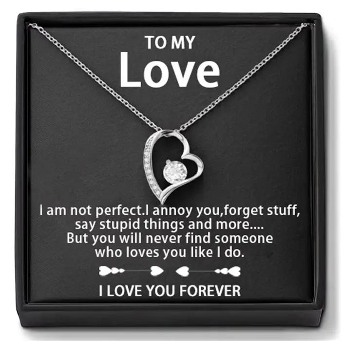 Bijoux à mon amour 14K or ou argent pour toujours amour pendentif collier cadeau pour femme son roma