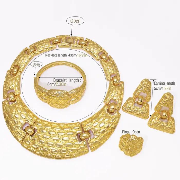 GZJPEI mode femmes ensemble de bijoux vente chaude brésilien couleur or grands