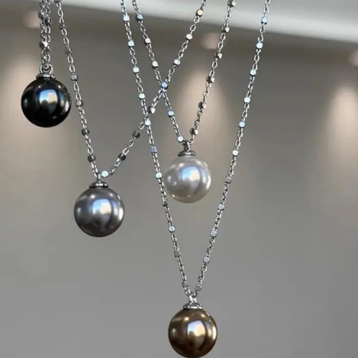 Collier de perles couleur thé pour femmes, luxe et raffinement, idéal pour anniversaire et cadeau spécial