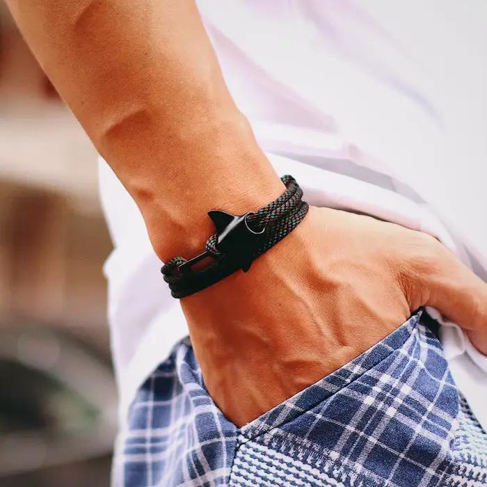 Bracelet Manta Marin Pour Hommes Multicouche Réglable Corde Fil ZINC Style Hip-Hop Rock Occasions Spéciales Plage Loisirs
