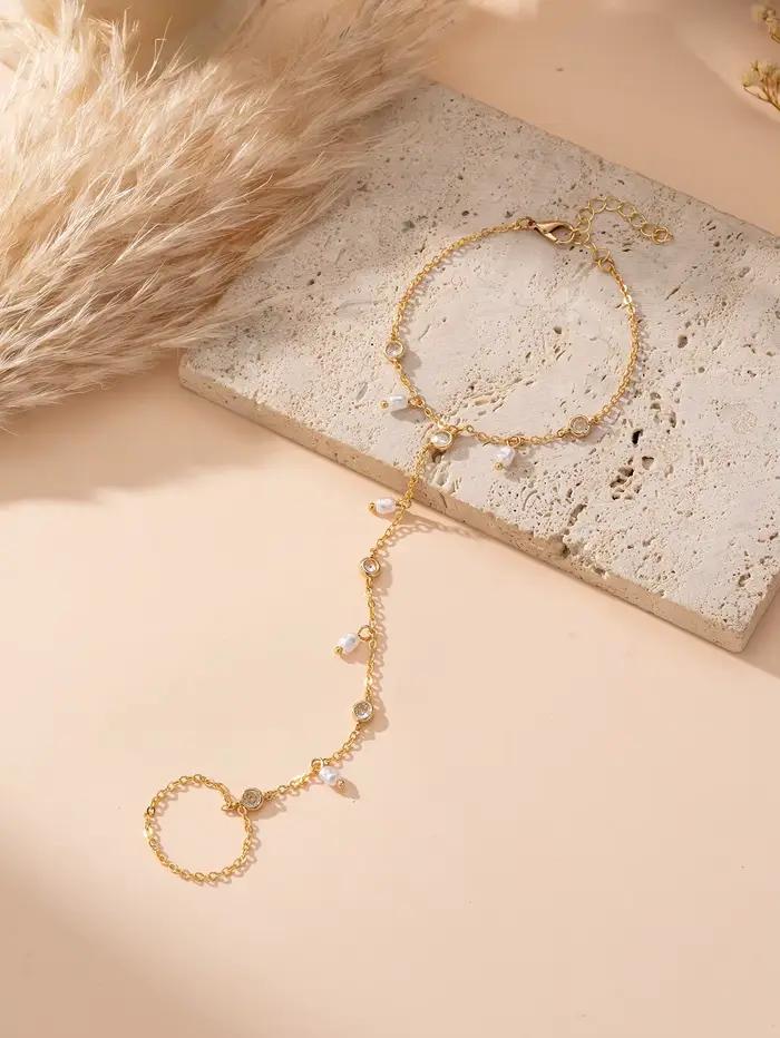 Bracelet à breloques en perle pour femmes élégant mignon romantique cadeau de fête bijoux occasions spéciales