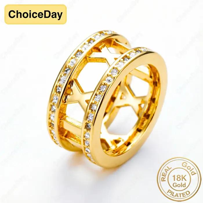 Bague en Zirconium Plaqué Or 18K avec Chiffres Romains Exquis pour Femme - Bijou Élégant pour Mariag