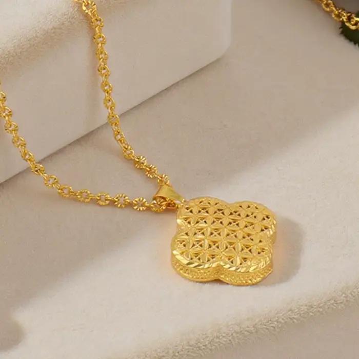 Dubaï plaqué or boucles d'oreilles collier bracelet bague ensembles pour femmes inde luxe fleur forme