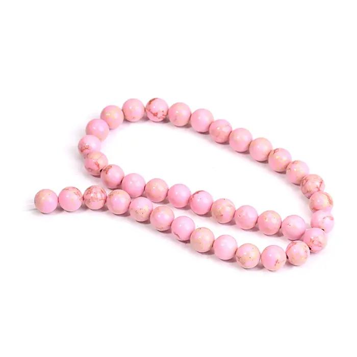 Perles turquoises rose claires ronde pour bijoux bracelets et colliers occasions spéciales femmes