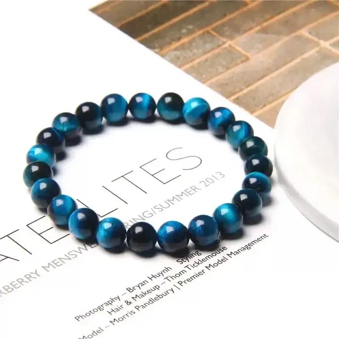 Bracelet 100% naturel en œil de tigre pour hommes et femmes