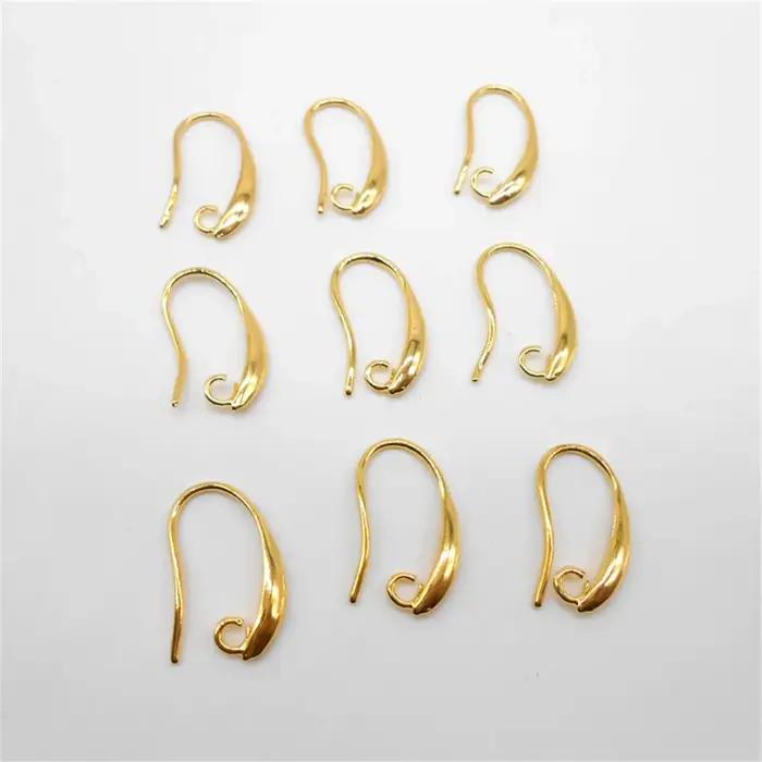 100/50/20/10 Pièces Boucles d'oreilles à boucle unique courbées lisses dorées et argentées pour accessoires de bijoux