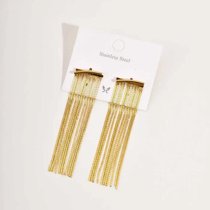 Boucles d'oreilles à pampilles à longues franges pour femmes