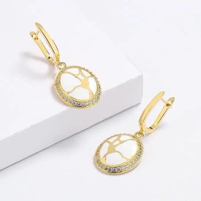 Boucles d'oreilles pendantes plaquées argent 925 pour femmes