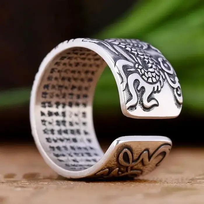 Anneau Pan Dragon en argent plaqué bague de cocktail classique rétro pour hommes occasions formelles banquets