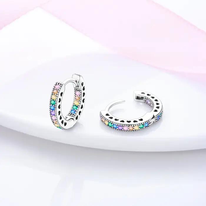 MULA boucles d'oreilles 925 en argent Sterling Zircon femme en forme de U cerceau boucle d'oreille ronde Pendientes bijoux fins cadeau de mariage