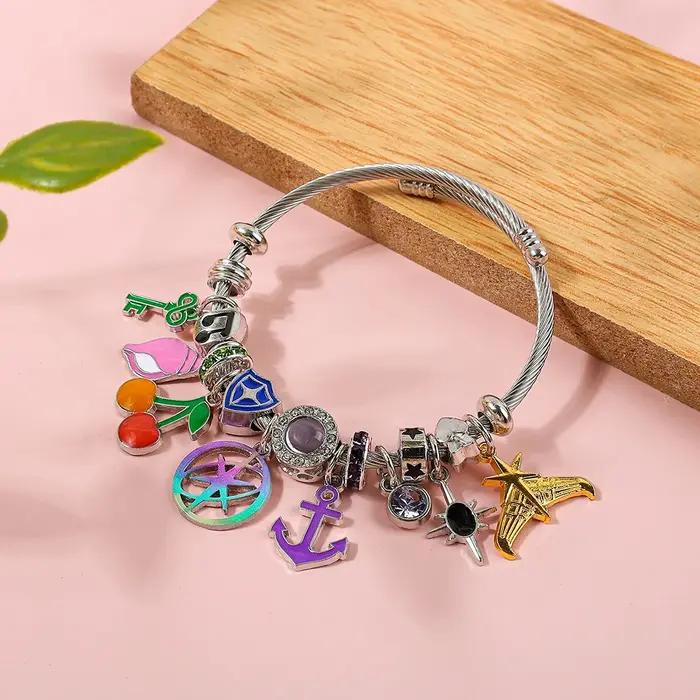 Bracelet Katseye KPop perles ajustables plaqué argent antique pour femmes style Y2K bijou amitié K-Pop