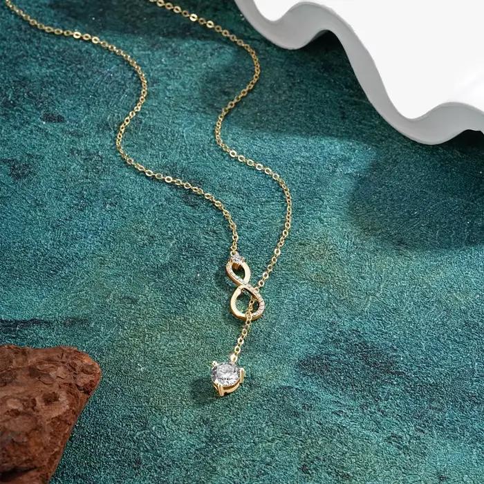 Collier en argent sterling 925 sertie de Moissanite pour femmes occasions spéciales vintage classique trendy élégant cadeau anniversaire mariage