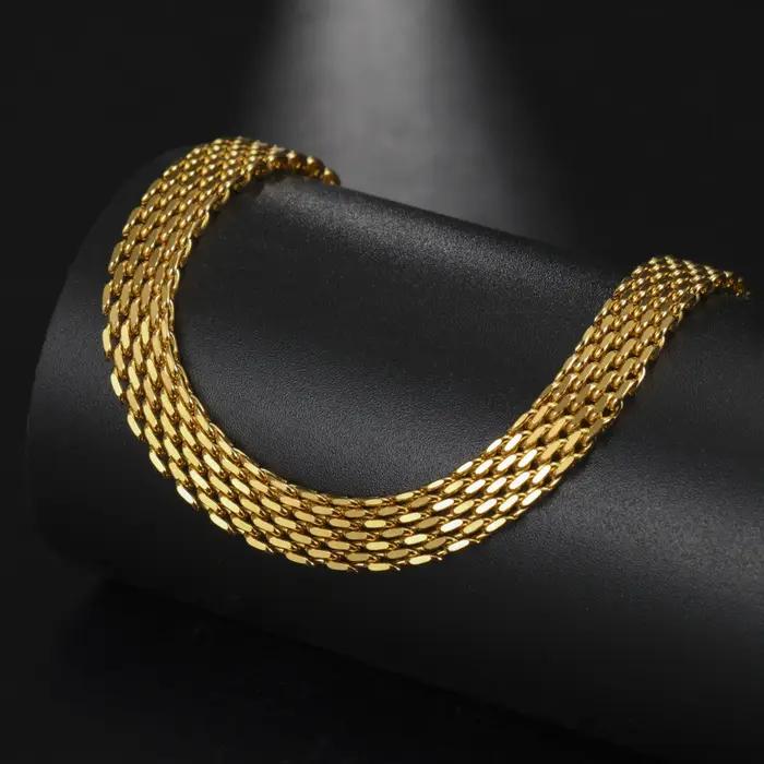 Amaxer acier inoxydable 8/5.8mm de large collier ras du cou pour les femmes Hiphop Punk maille Fine Texture minimaliste chaîne bijoux cadeau