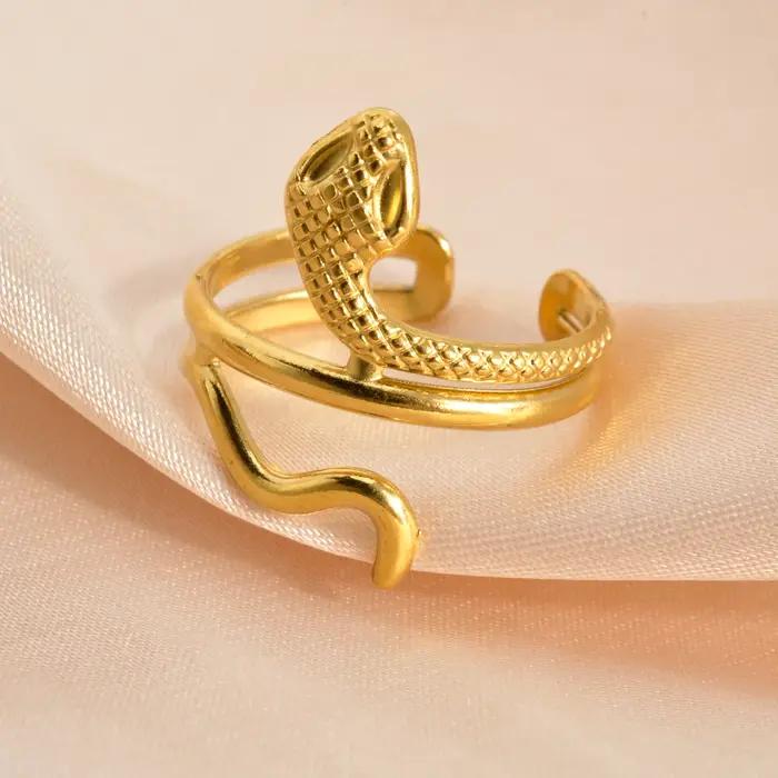 Bagues en acier inoxydable plaqué or 18 carats pour femmes et hommes
